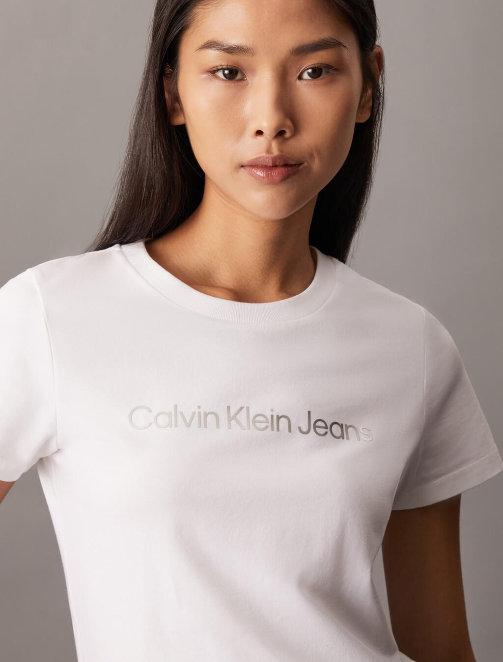 Institutional Logo Slim Tee, Bright White, hi-res
