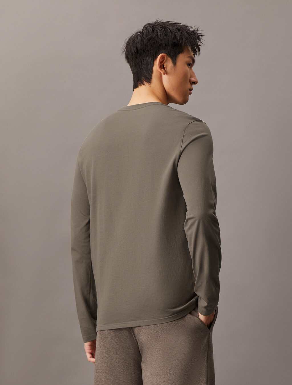 Logo Tape Long Sleeve Tee, Falcon, hi-res
