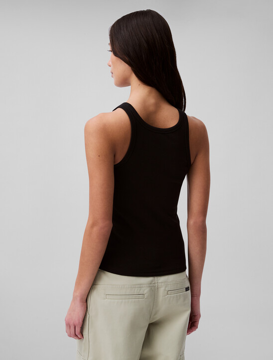 Ribbed Cotton Logo Tank Top
