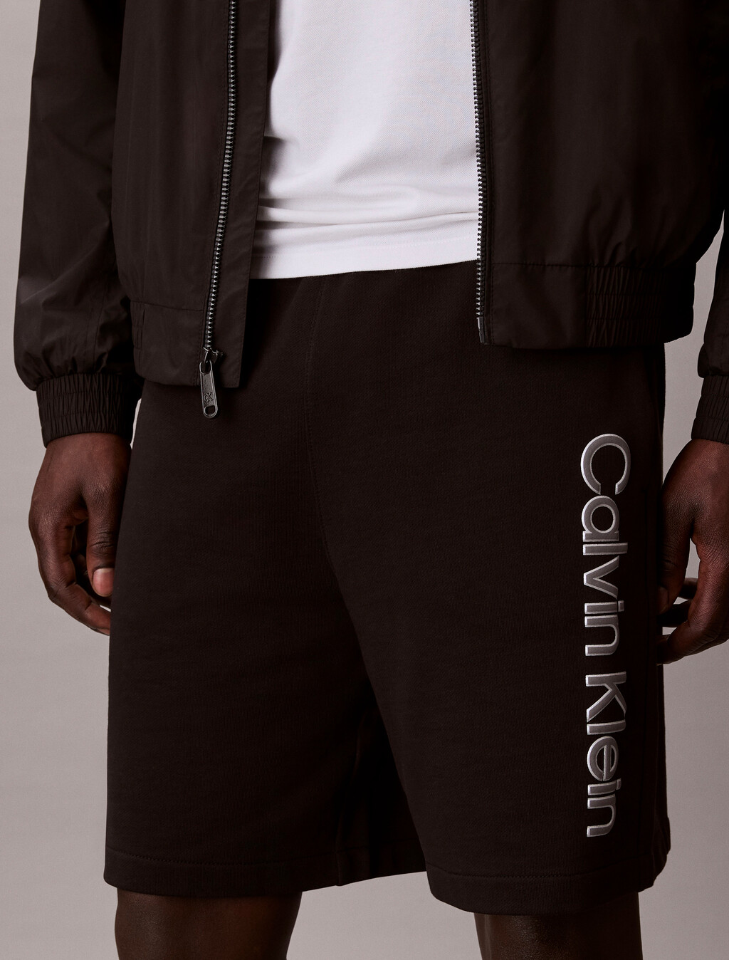 Cotton Terry Graphic Short, Black, hi-res