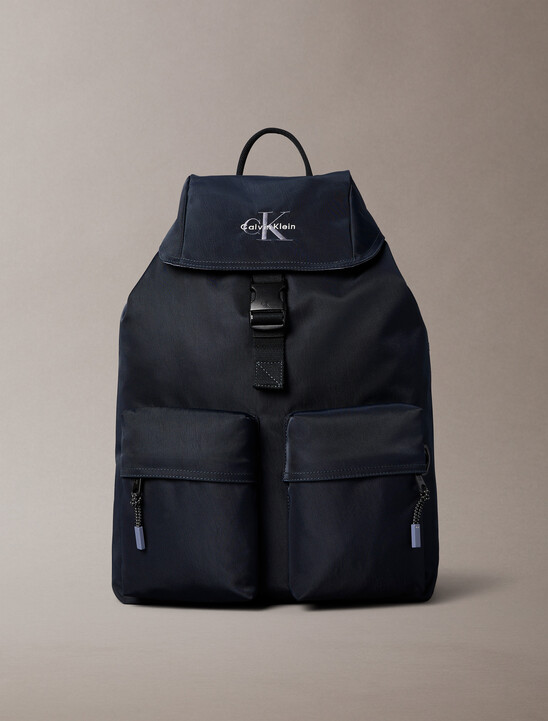 Nylon Monogram Logo Top Flap Backpack