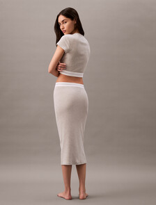 Rib Knit Cropped Tee, B10 Grey Heather, hi-res