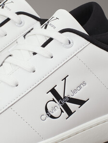 Leather Trainers, Bright White/Black, hi-res
