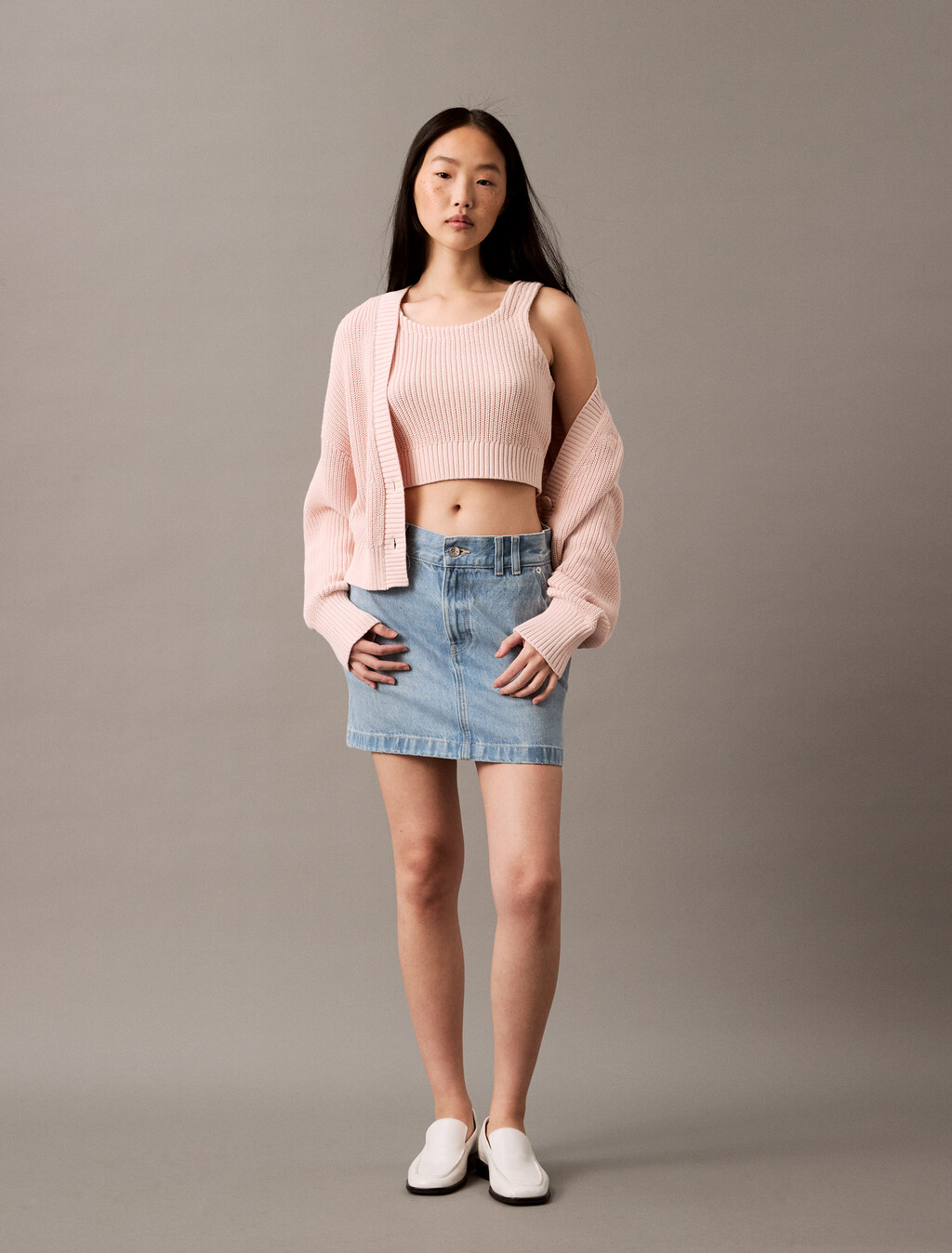 2 in 1 Cropped Cardigan Set, Silver Peony, hi-res