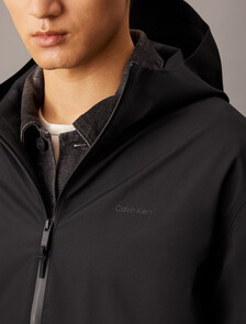 Water Resistant Unlined Rain Jacket, Black Beauty, hi-res
