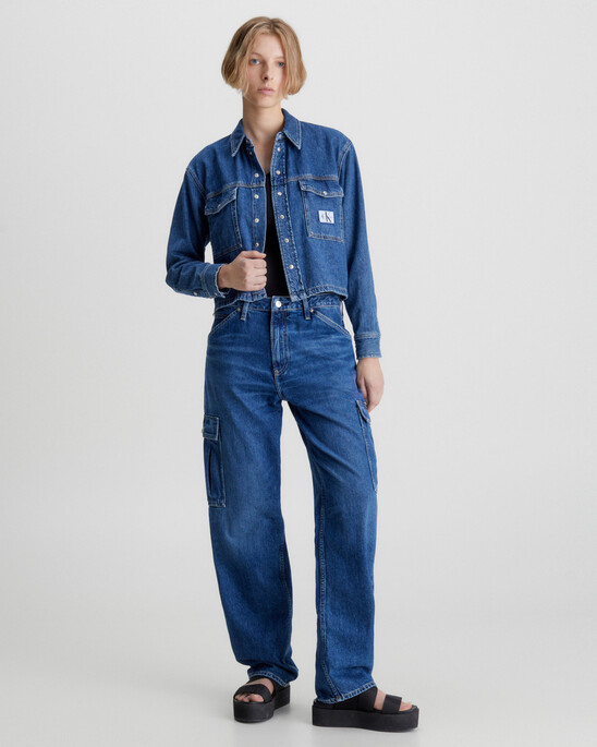 Cropped Denim Shirt Jacket