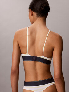 Triangle Bralette - Graphic Monogram Microfibre Stretch, CENT STRIPE ANISE FLOWER, hi-res