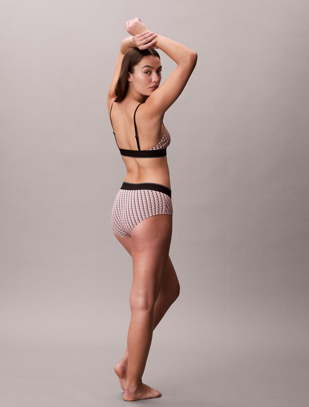 CK Graphic Hipster Panty, MINI STEPPING LOGO BRIGHT PEACH, hi-res