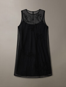 Embroidered Mini Dress, Black, hi-res