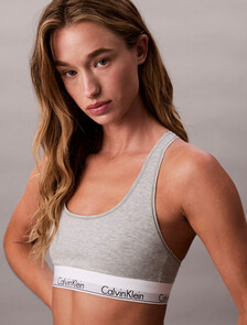 Unlined Bralette - Icon Cotton Modal, Grey Heather, hi-res