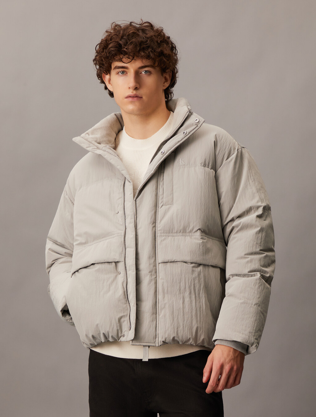 Packable Down Jacket, Flint Gray, hi-res