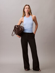 Viscose Blend Ribbed Tank Top, Cerulean, hi-res