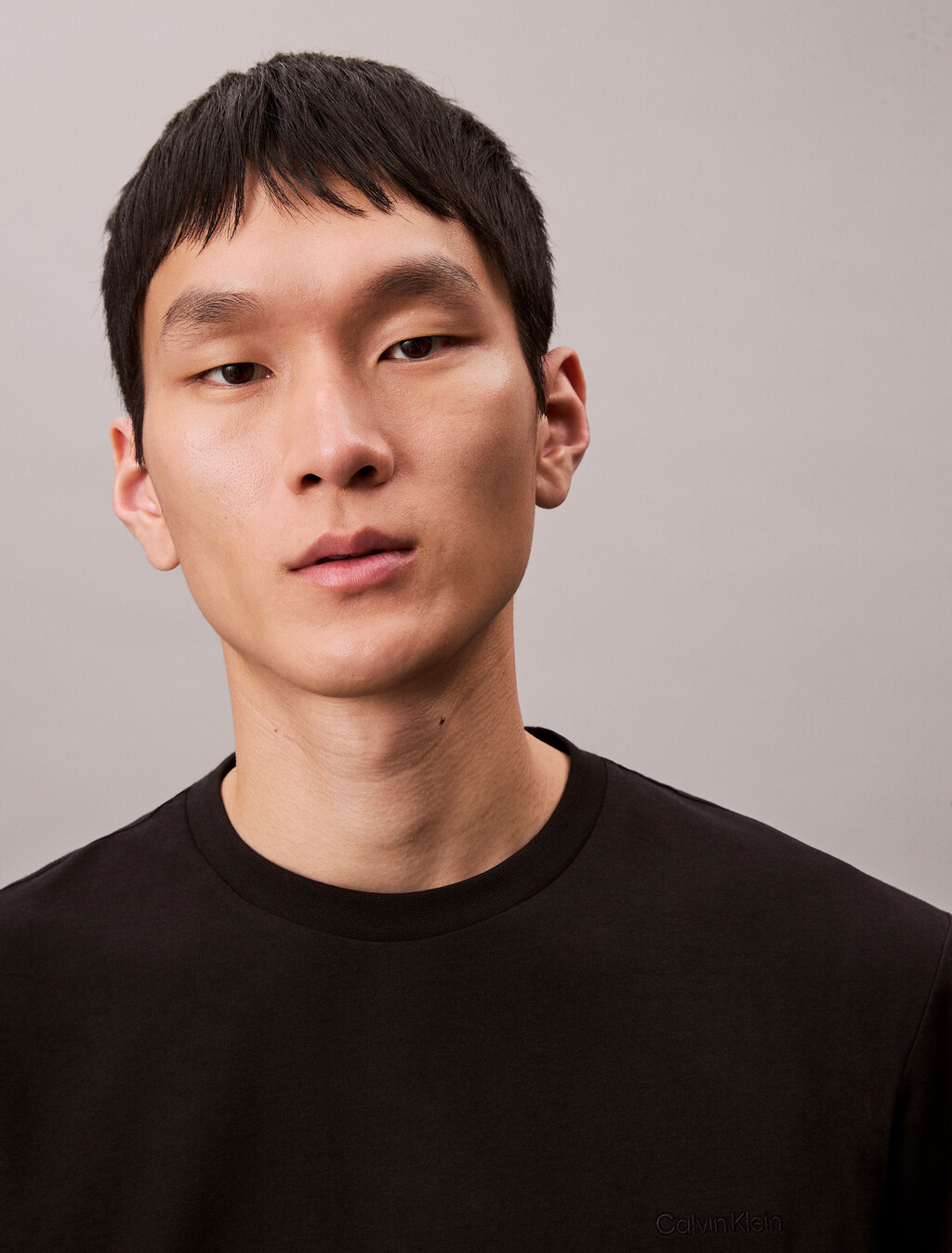 Solid Liquid Touch Crewneck Tee, Black, hi-res