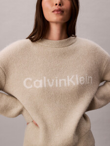 Alpaca Blend Logo Jumper, Pelican, hi-res