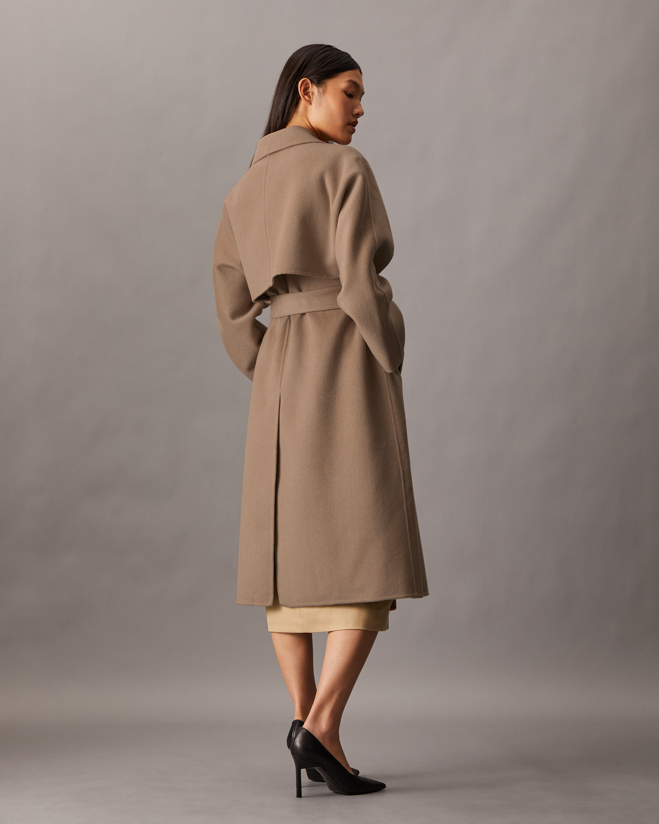 Hero Double Face Wool Blend Trench Coat | brown | Calvin