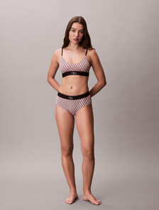 CK Graphic Hipster Panty, MINI STEPPING LOGO BRIGHT PEACH, hi-res