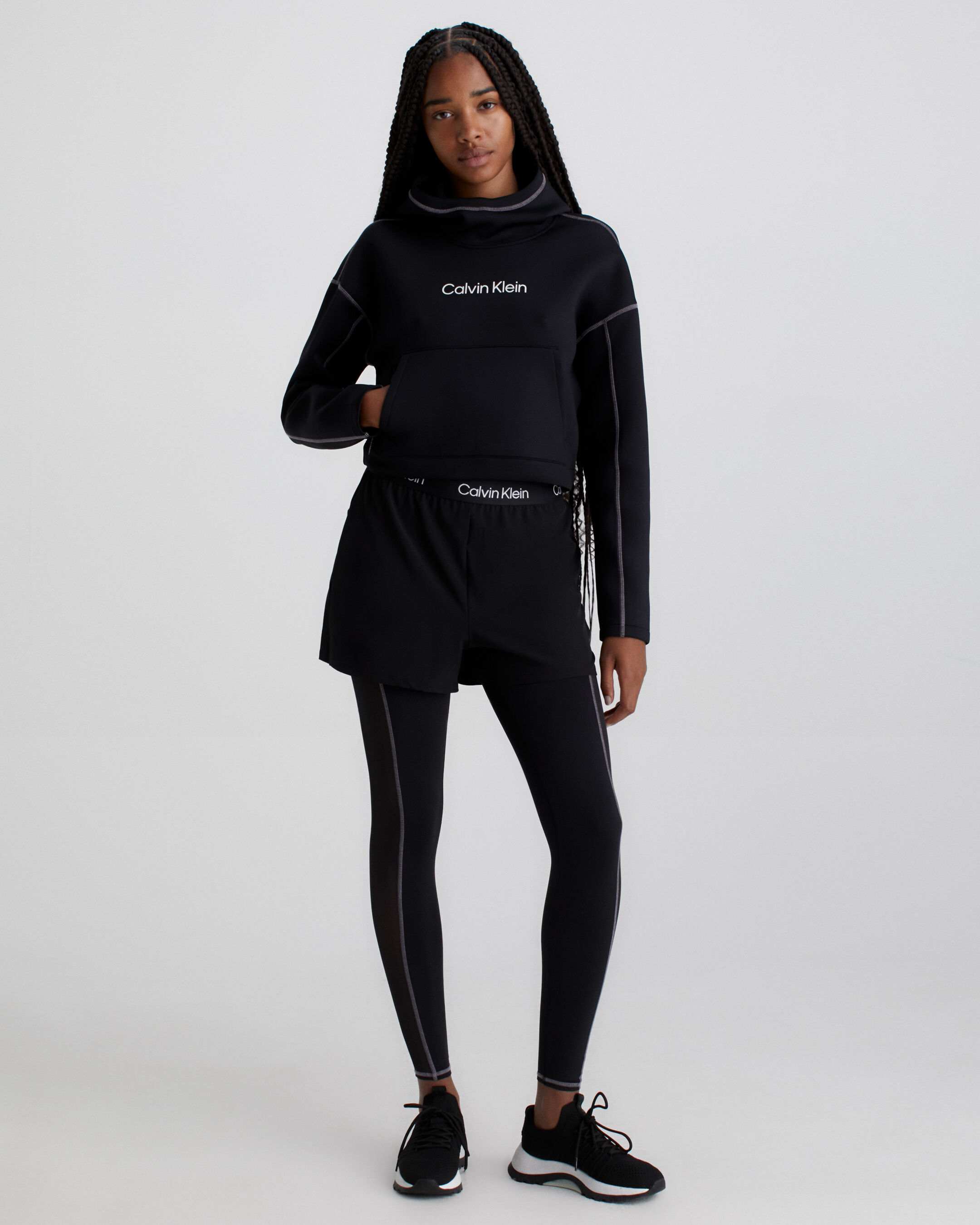Cropped Logo Hoodie black Calvin Klein Singapore