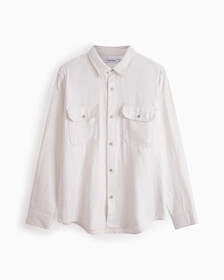 Double Pocket Melange Button-Down Shirt, Lunar Rock, hi-res