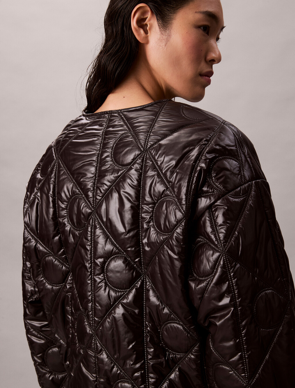 Reversible Logo Quilted Jacket, Black, hi-res