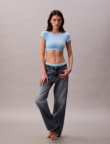 Pride Icon Cotton Modal Unlined T-Shirt Bralette, Blue Fizz, hi-res