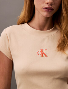 Slim Cropped Monogram T-shirt, Appleblossom, hi-res