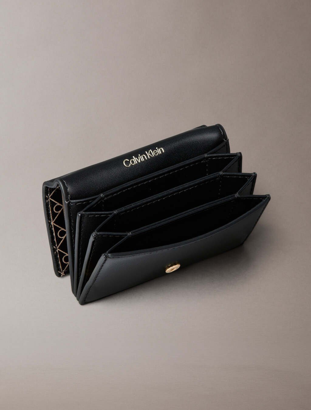 Monogram Logo Accordion Card Holder, BLACK AOP, hi-res