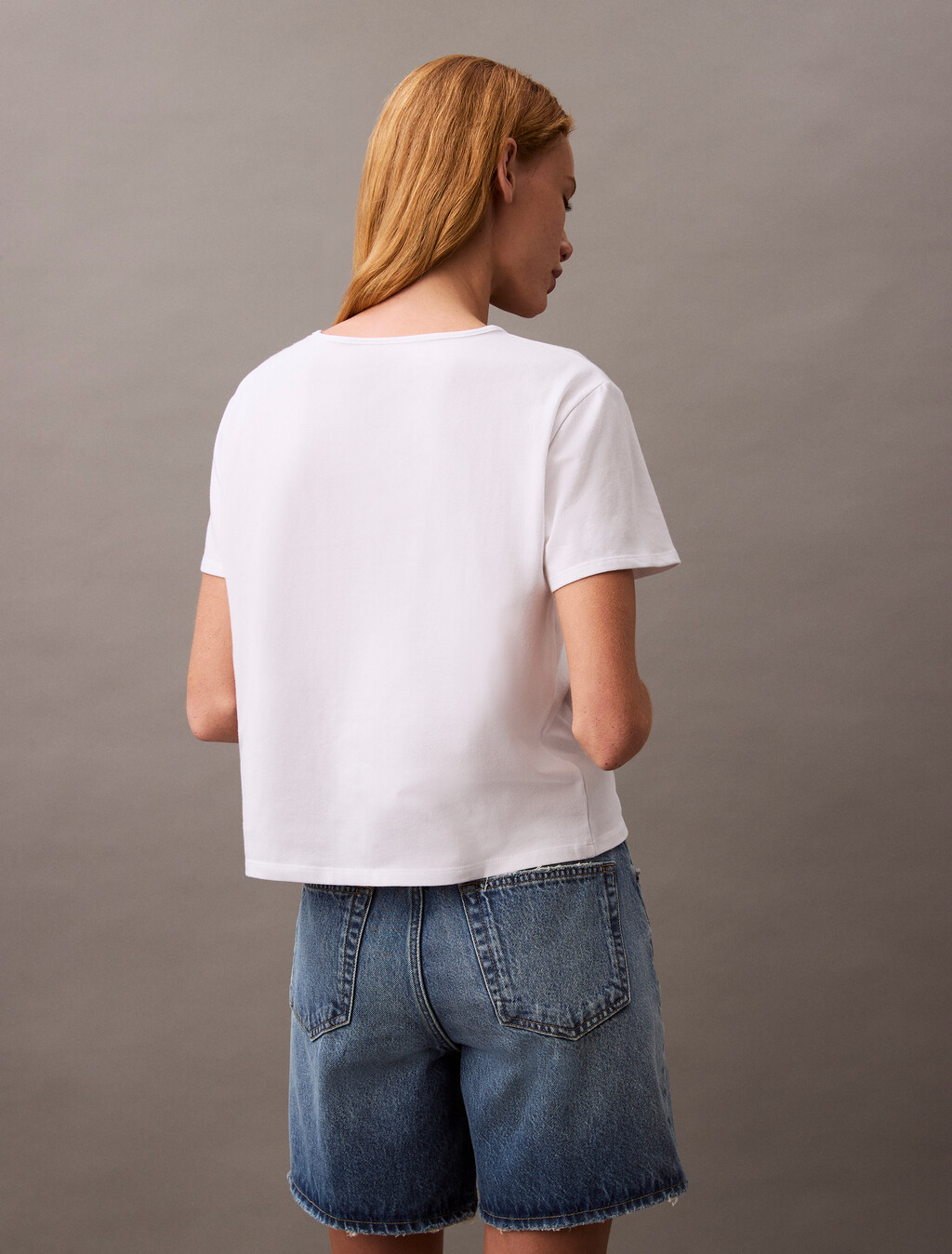 Slim Script Logo T-shirt, Brilliant White, hi-res