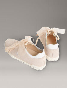 Murica - Suede Organza Runner Trainers, Light Cashew, hi-res