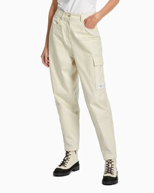 MONOGRAM BADGE CARGO PANTS, Eggshell, hi-res