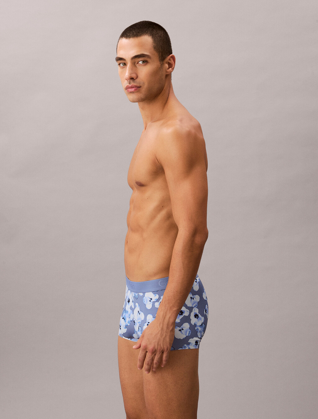 Low Rise Trunks - CK Black, BUTTERCUP FLORAL BLUE TULIP, hi-res