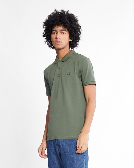 Ck Badge Slim Smooth Cotton Polo