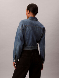 Cropped Zip Up Denim Jacket, COLD SPRINGS, hi-res