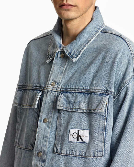 OVERSIZED UTILITY DENIM SHIRT JACKET
