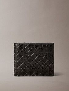 Embossed Emblem Billfold Wallet, Black, hi-res