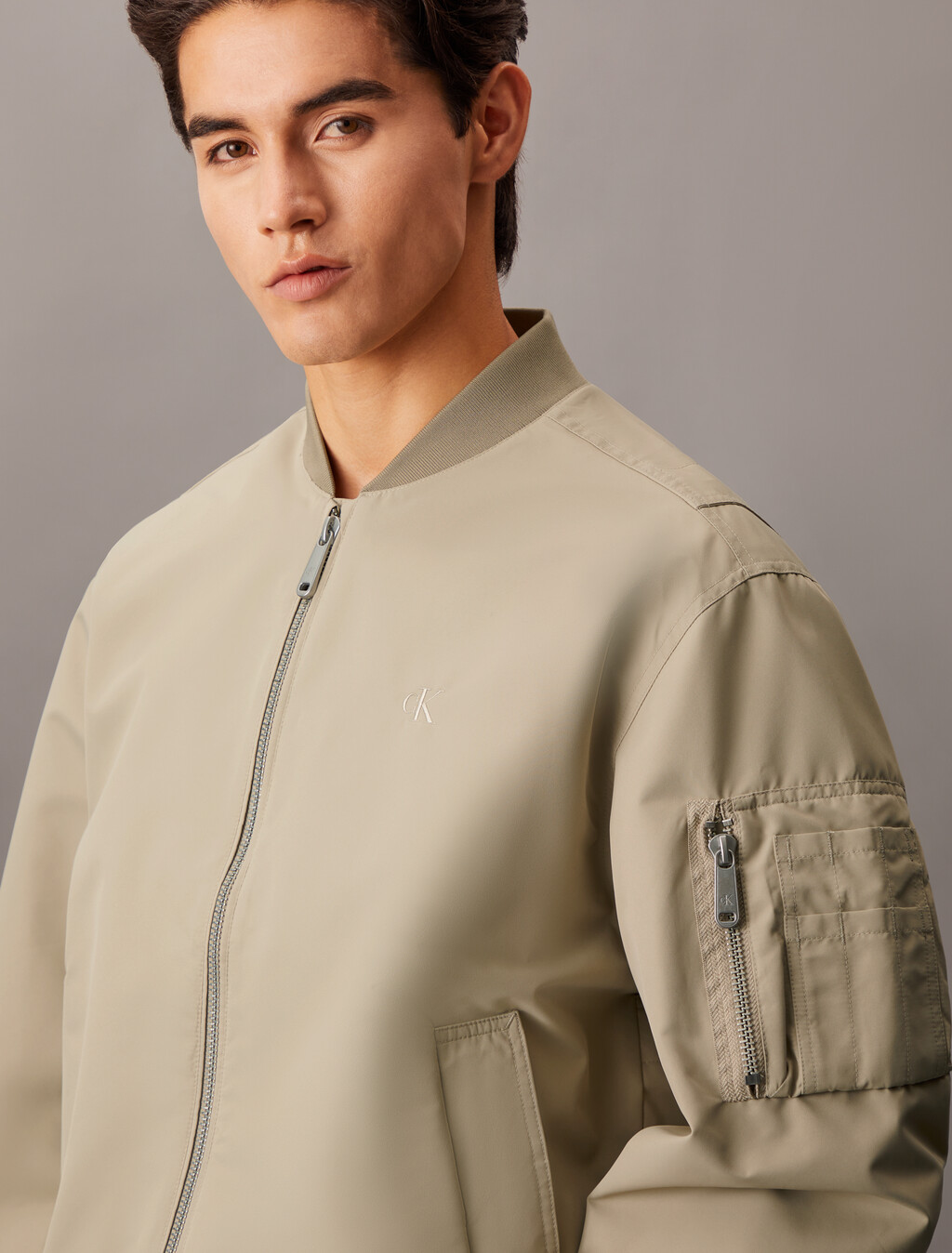 UV Protect Lightweight Bomber Jacket, Plaza Taupe, hi-res