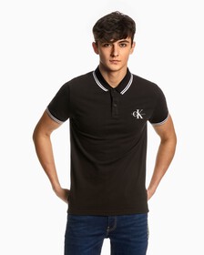 Core Tipped Slim Polo, Ck Black, hi-res
