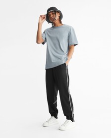 EMBOSSED MONOGRAM RELAXED TEE, Overcast Grey, hi-res