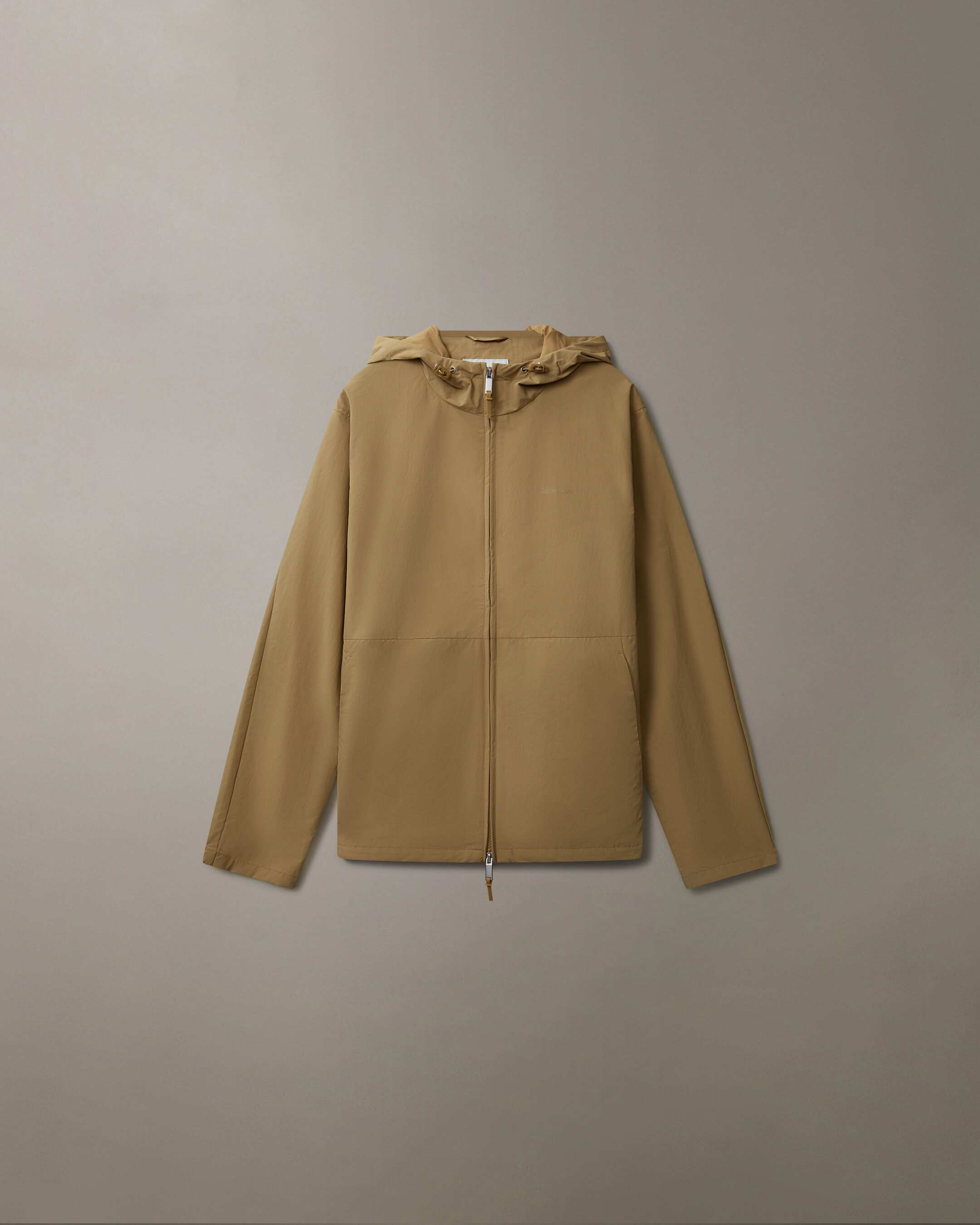 Crinkle Nylon Hooded Windbreaker Jacket | yellow | Calvin