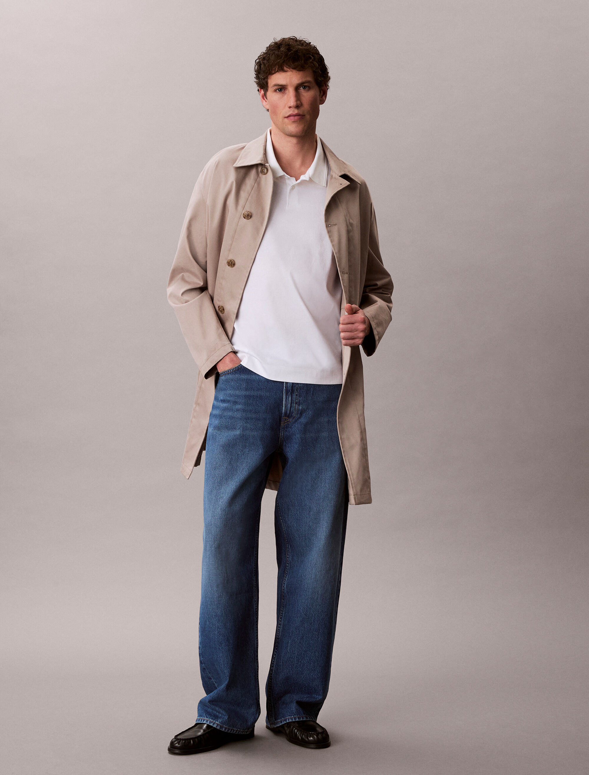 Mercerized Slim Polo | white | Calvin Klein Singapore
