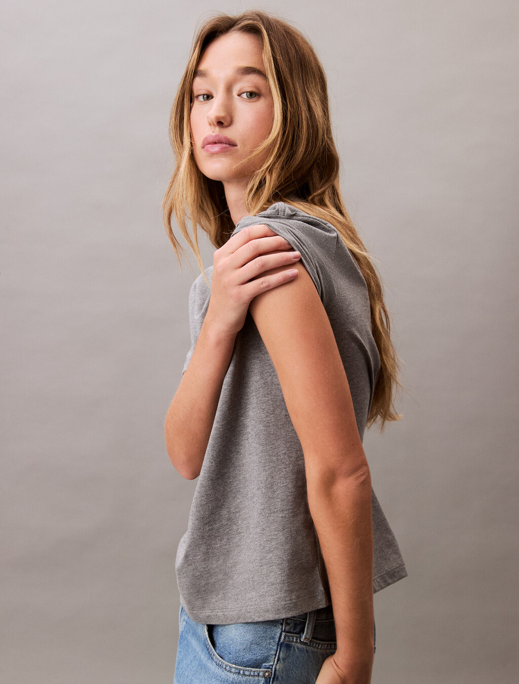 Monogram T-shirt, Medium Grey Heather, hi-res