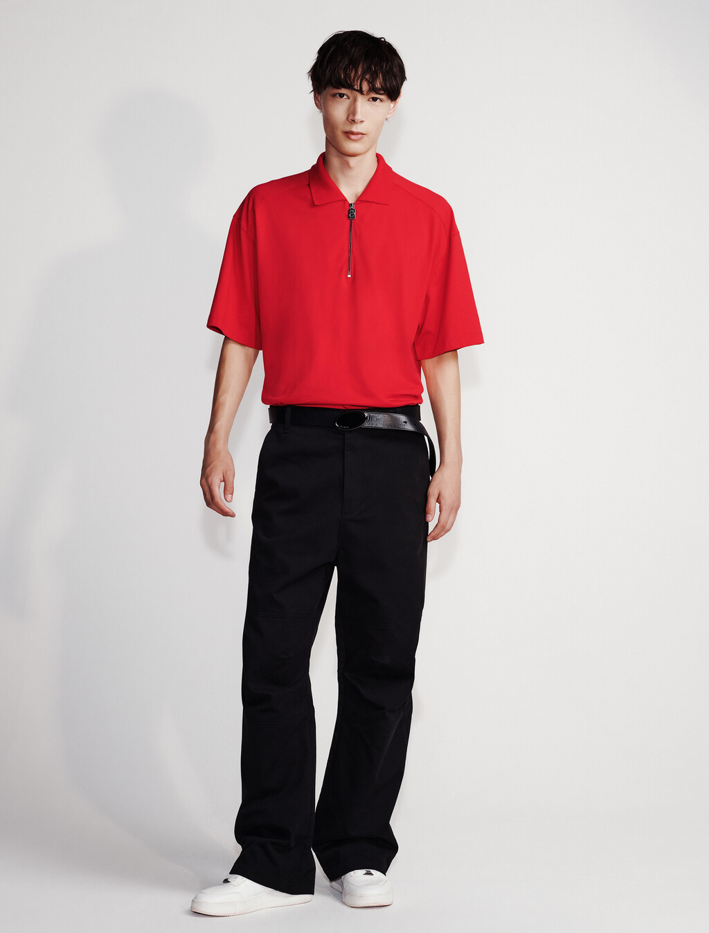 1/4 Zip Polo, Pantone Red, hi-res