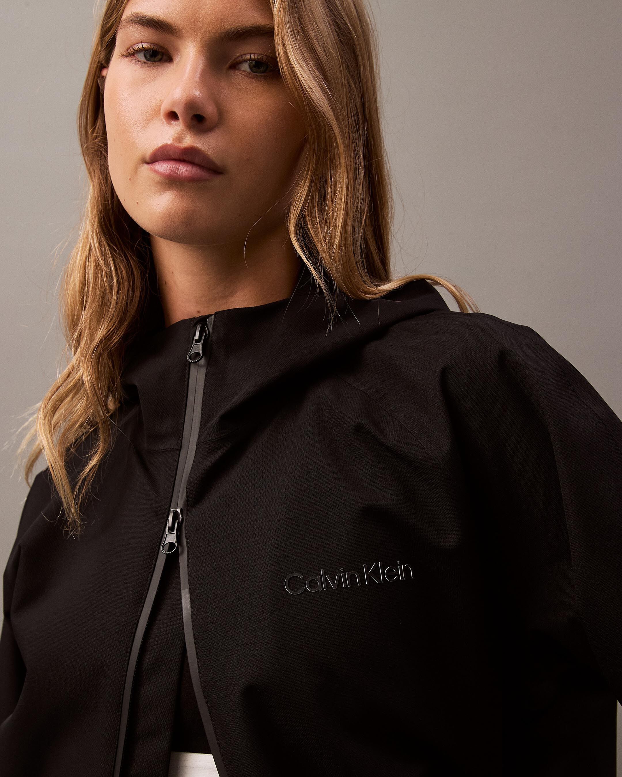Calvin klein black rain jacket hotsell