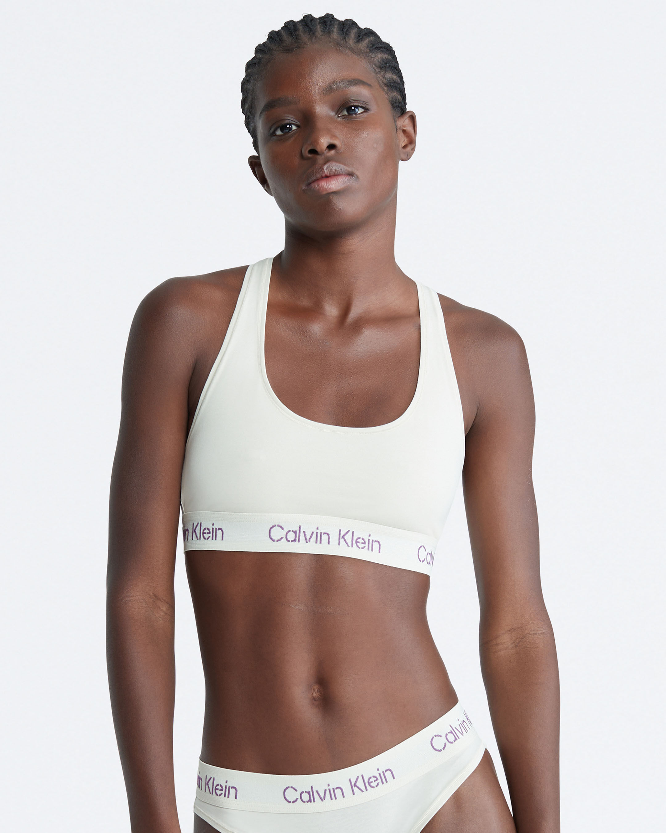 Calvin klein white sports bra hot sale