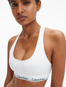 Icon Cotton Lightly Lined Bralette, WHITE, hi-res