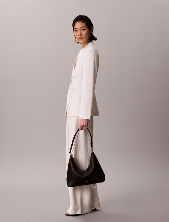 Pebbled Jewellery Chain Hobo Bag