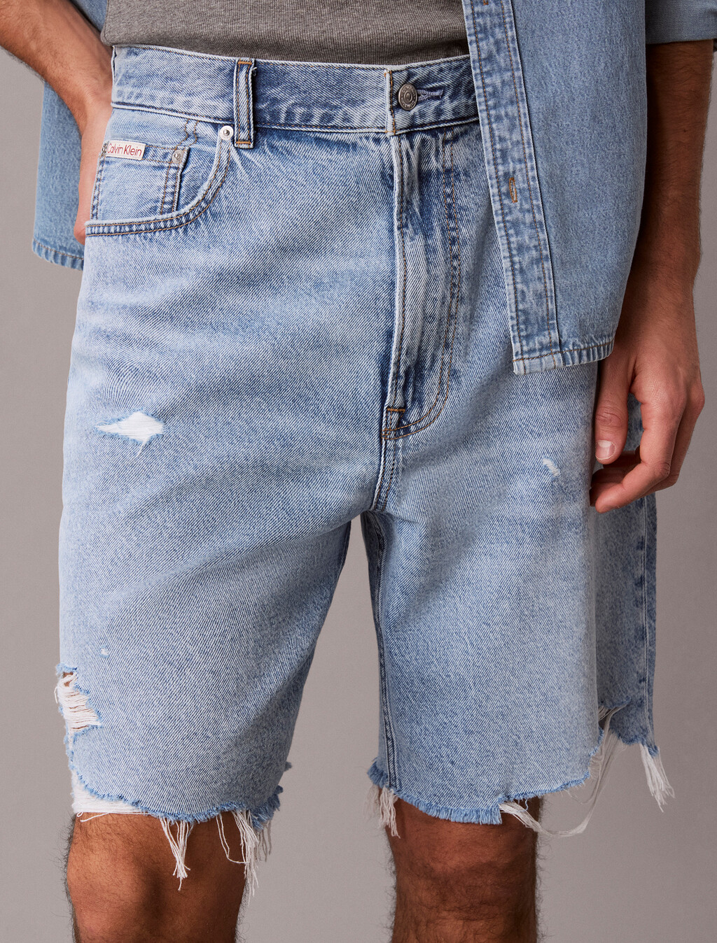 Lightweight Eco Cool Denim Shorts, FADED GOLD, hi-res