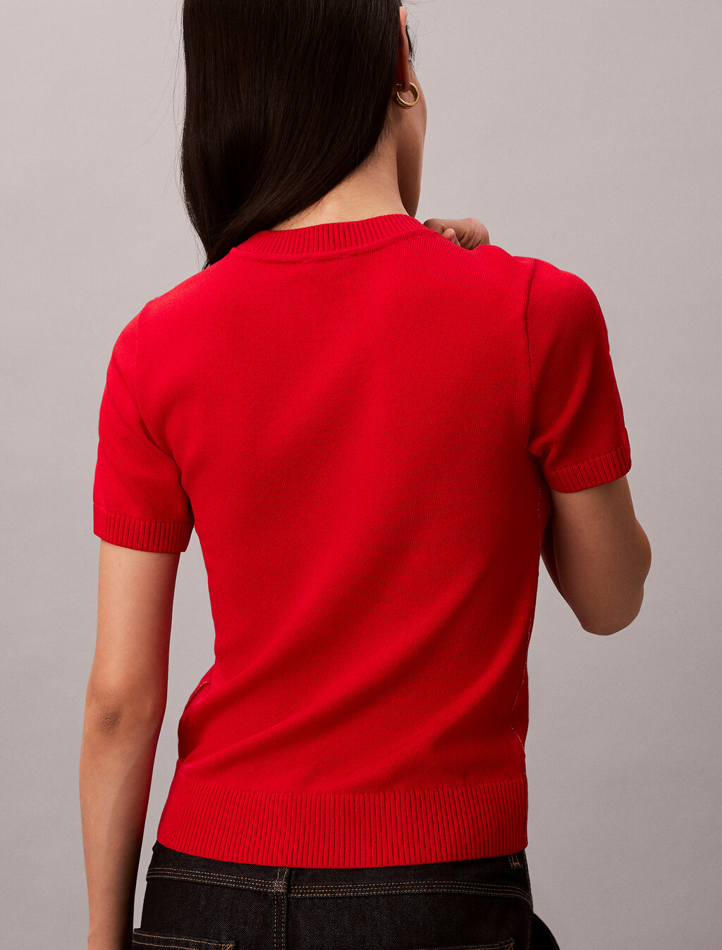 Lunar New Year Knit Top, Pantone Red, hi-res