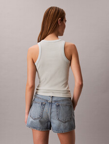 Slim Ribbed Cotton Tank Top, Pale Meadow, hi-res