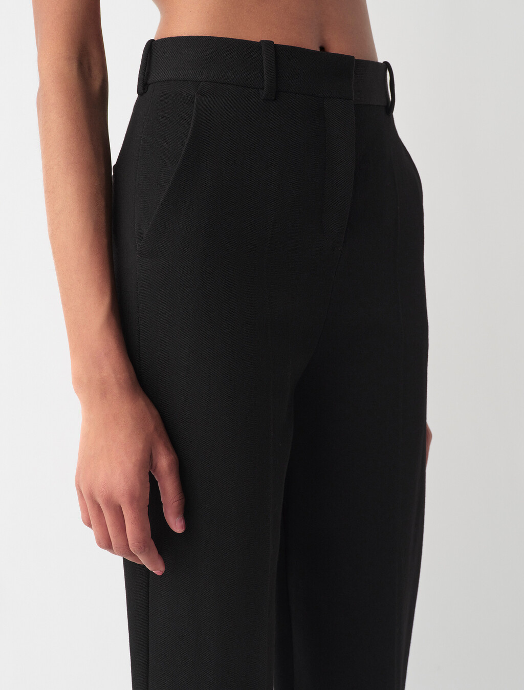 Lucia Slim Trousers, Black, hi-res