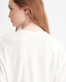 ESSENTIALS CROPPED LONG SLEEVE TEE, WHITE SUEDE, hi-res